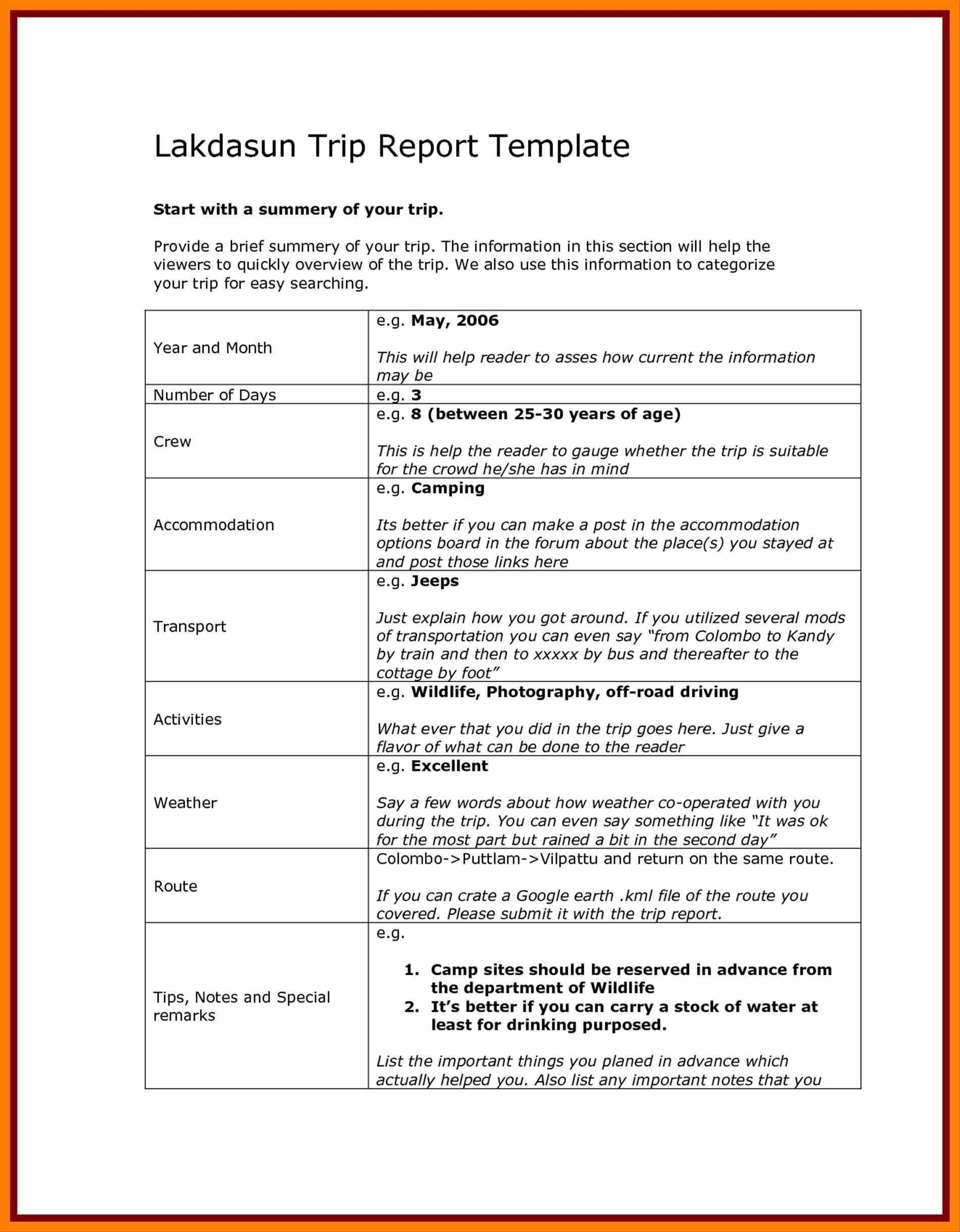 Download New Business Trip Report Template Word Can Save At With Regard To Business Trip Report Template