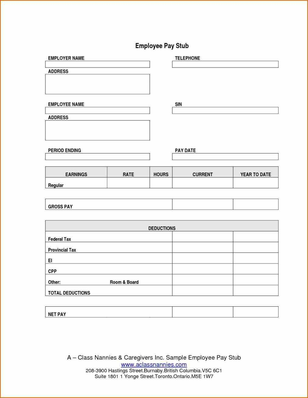Download Pay Stub Template Word Either Or Both Of The Pay Pertaining To Blank Pay Stub Template Word