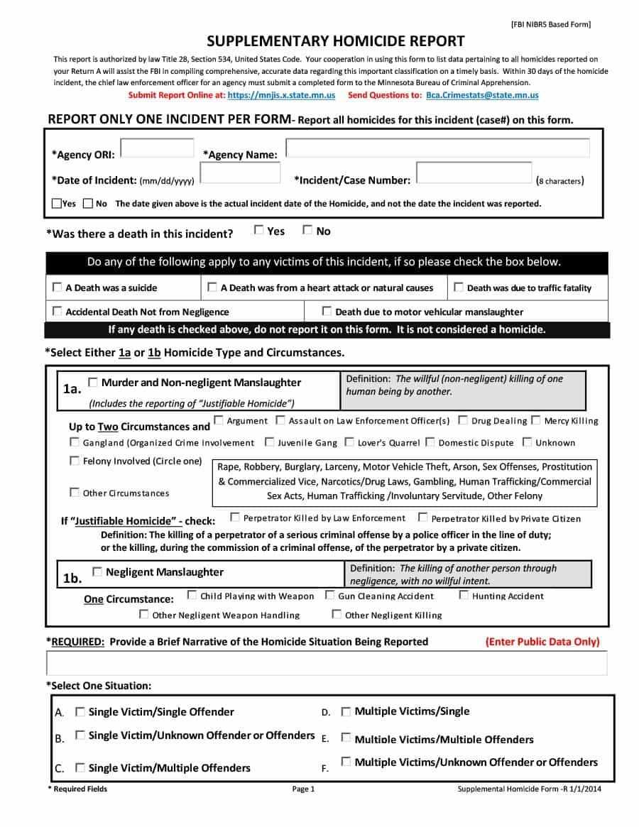 Download Police Report Template 20 | Police | Police Report For Blank Police Report Template