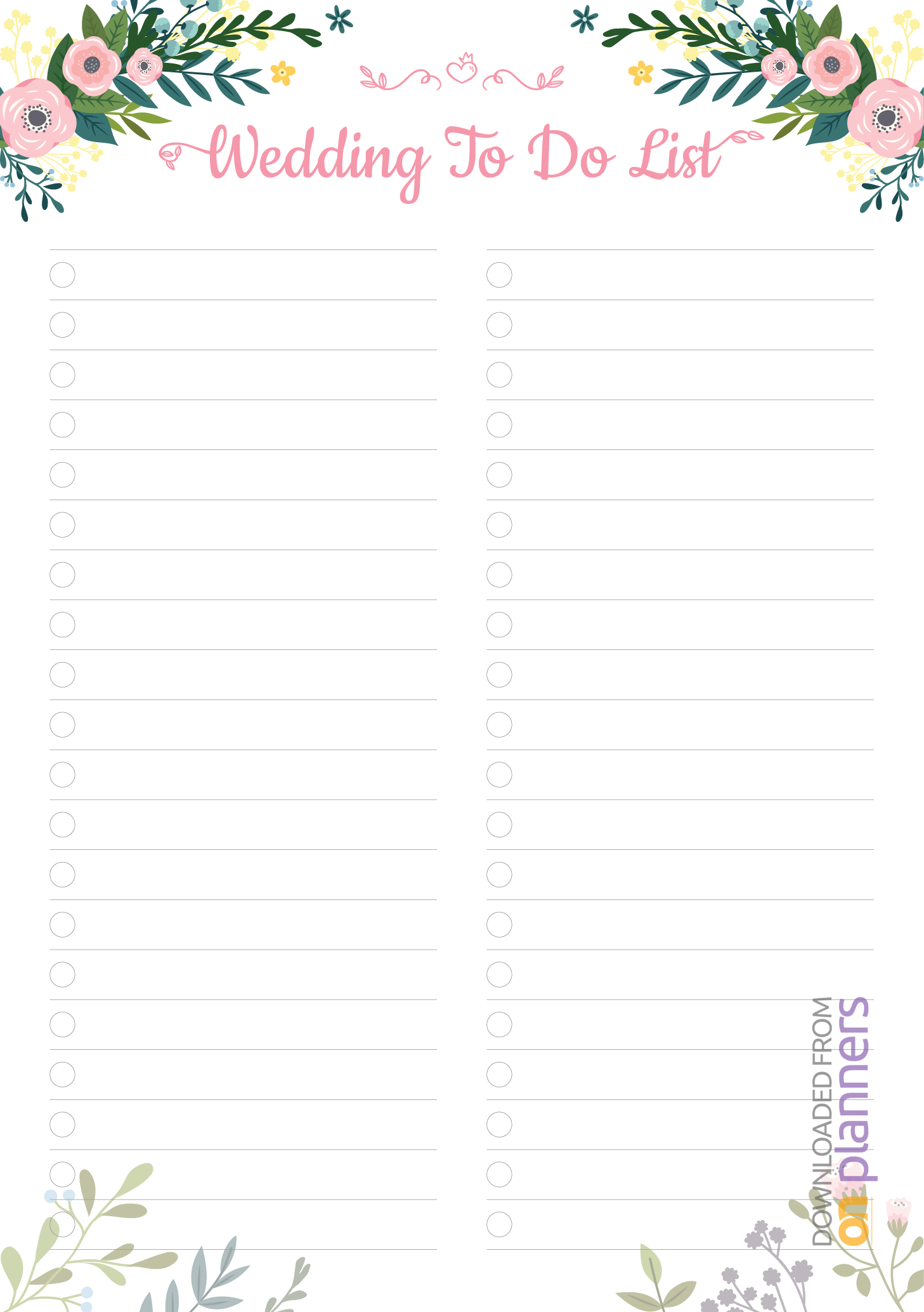Download Printable Wedding To Do List Pdf For Blank To Do List Template