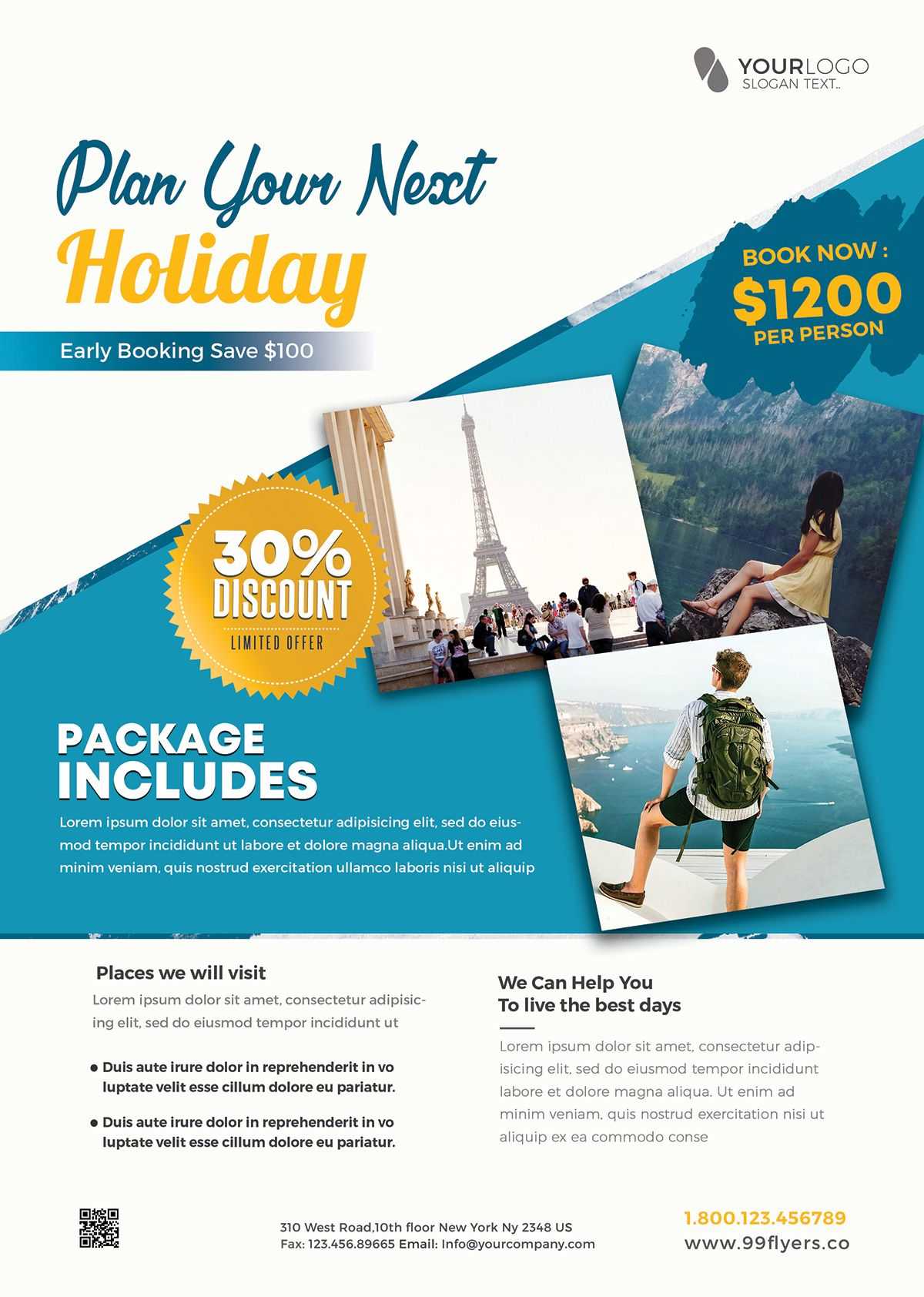 Download Travel Holiday Psd Flyer Template For Free. This With Travel And Tourism Brochure Templates Free