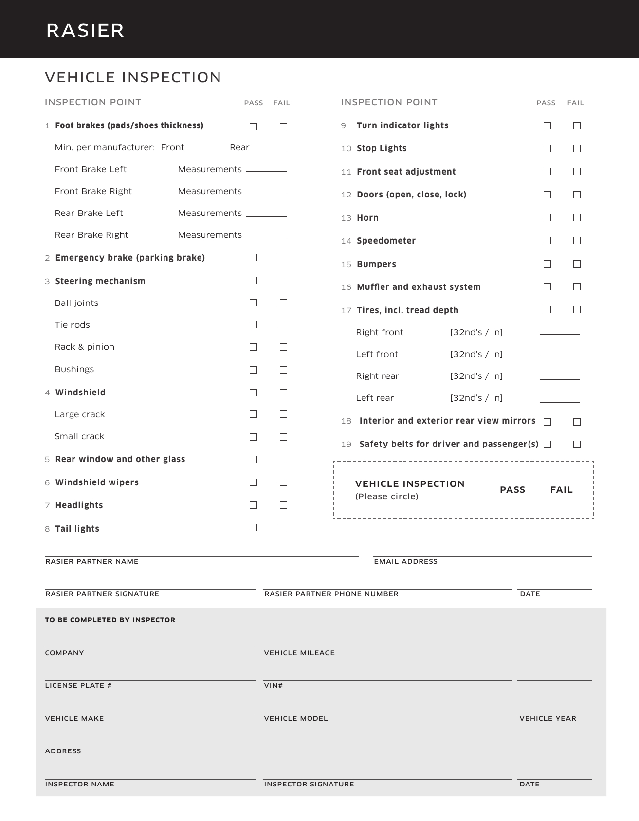 Download Vehicle Inspection Checklist Template | Excel | Pdf Intended For Vehicle Checklist Template Word