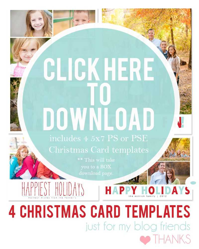 Downloadable Christmas Card Templates For Photos |  Free With Free Christmas Card Templates For Photoshop