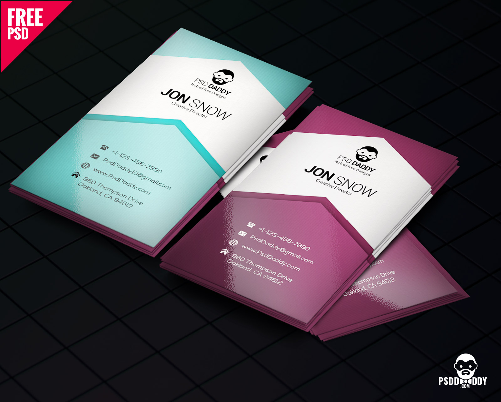 Download]Creative Business Card Psd Free | Psddaddy Pertaining To Name Card Template Photoshop