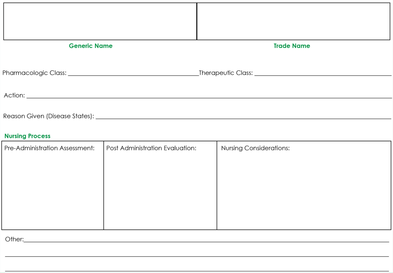 Drug Card Template | Nursing | Pharmacology Nursing, Nursing In Medication Card Template