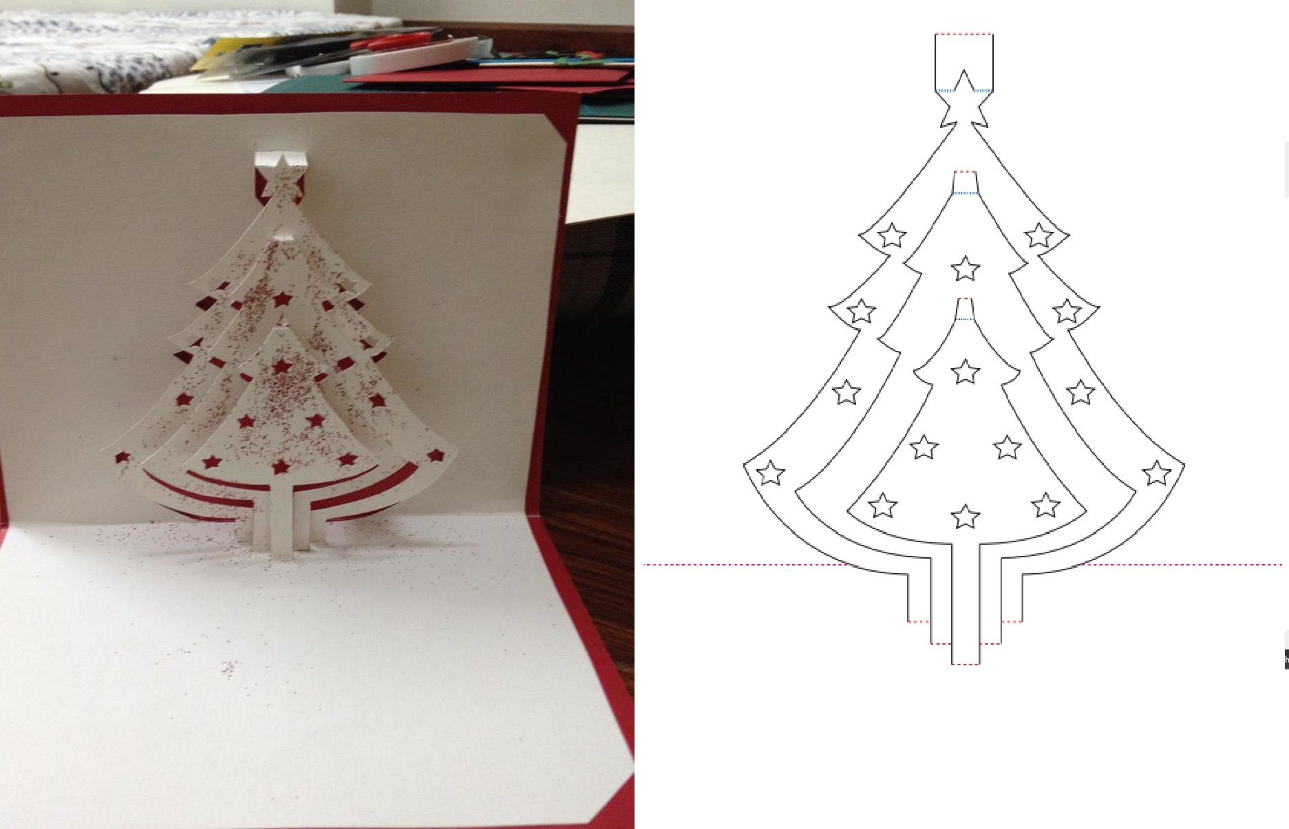 Dyi Christmas Tree Pop Up Card Tutorial – Free Pattern | Pop With Pop Up Tree Card Template