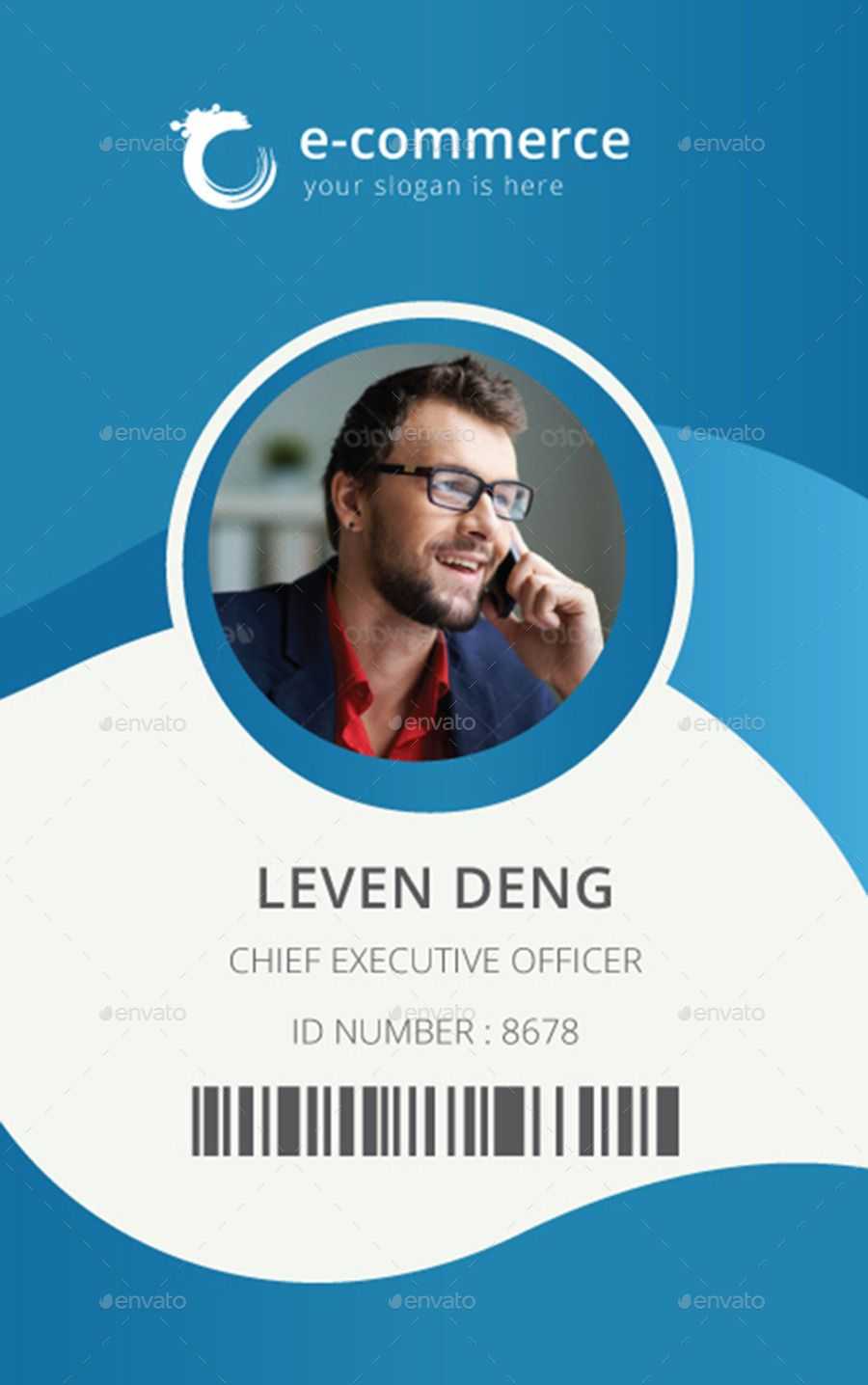 E Commerce Business Office Id Card | Random | Id Card With Media Id Card Templates