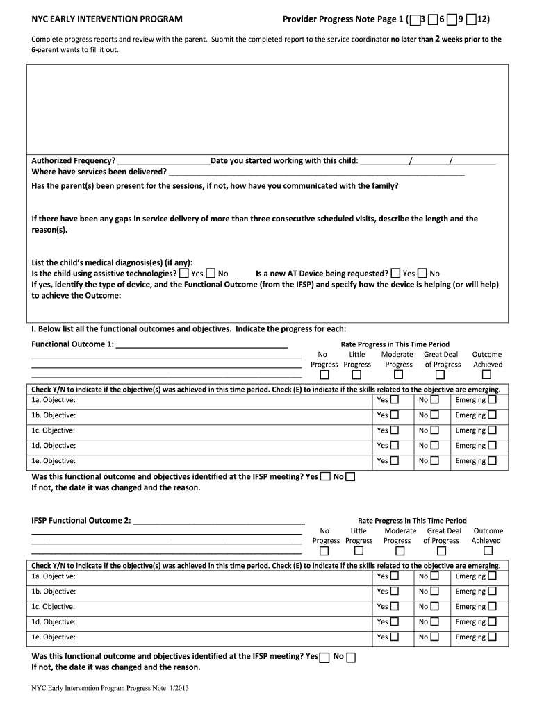 Early Intervention Progress Report – Fill Online, Printable Intended For Preschool Progress Report Template