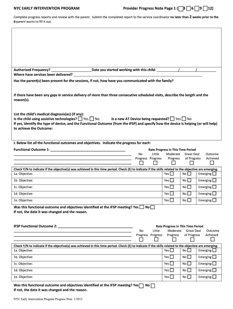 Early Intervention Progress Report - Fill Online, Printable Regarding Intervention Report Template