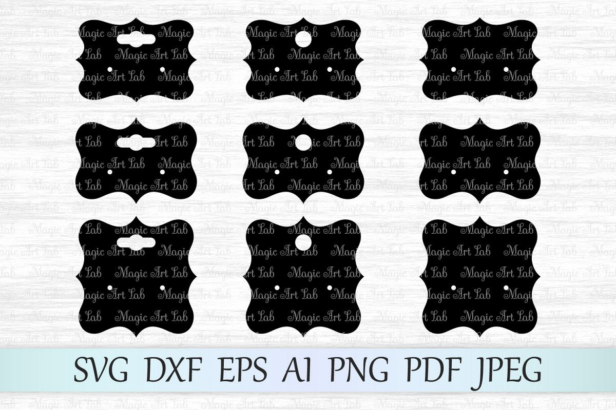 Earring Cards Svg, Earring Display Cards Svg Template, Diy Within Free Svg Card Templates