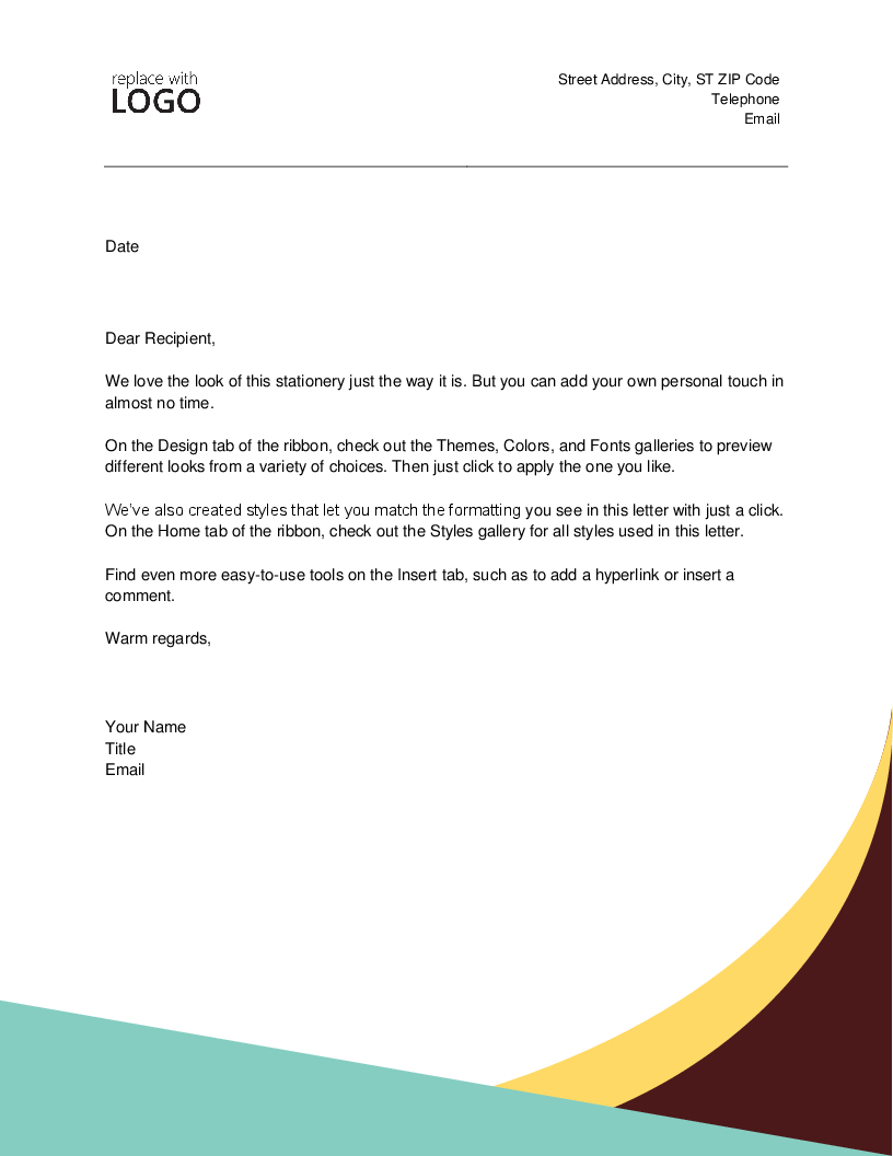 Earth Tones Letterhead With Headed Letter Template Word