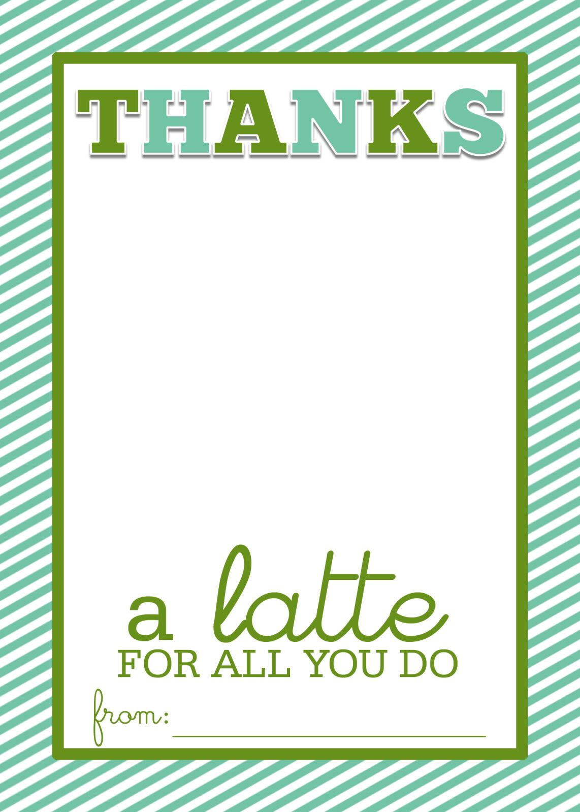 Easy Teacher Gift Craft “Thanks A Latte” Starbucks Gift Card Throughout Thanks A Latte Card Template