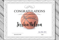 Editable Basketball Certificate Template - Printable with regard to Basketball Camp Certificate Template