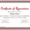 Editable Certificate Of Appreciation Template #231 Pertaining To Printable Certificate Of Recognition Templates Free