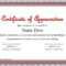 Editable Certificate Of Appreciation Template #231 Pertaining To Printable Certificate Of Recognition Templates Free