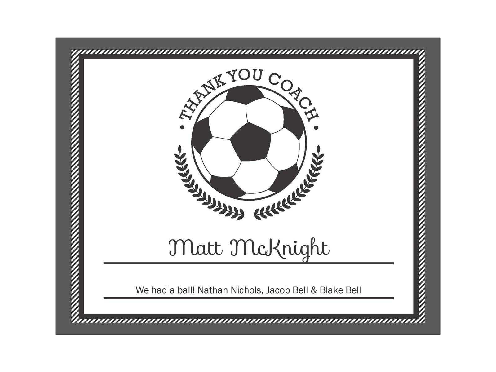 Editable Pdf Sports Team Soccer Thank You Coach Certificate Inside Soccer Award Certificate Template