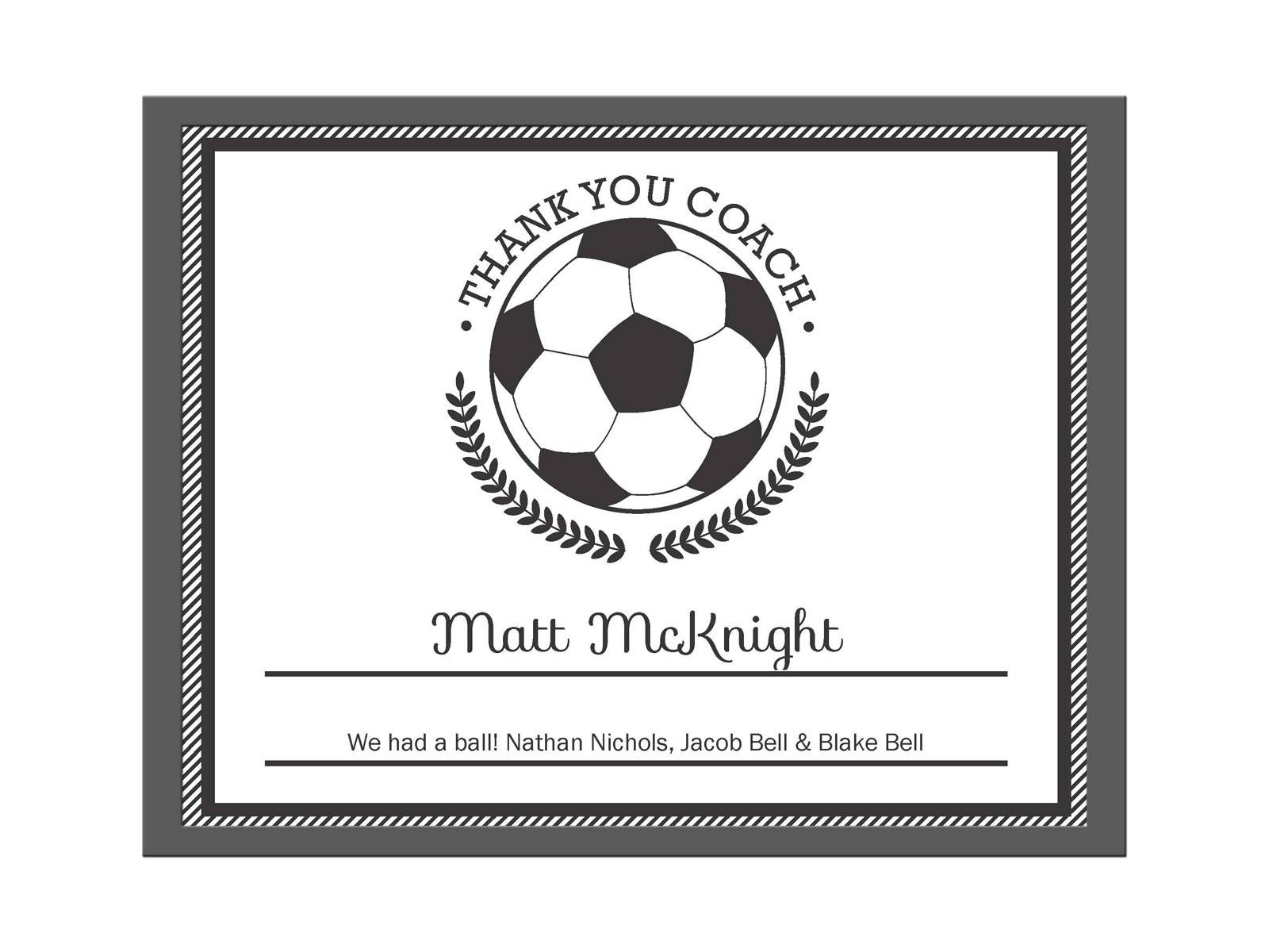Editable Pdf Sports Team Soccer Thank You Coach Certificate With Soccer Certificate Template Free