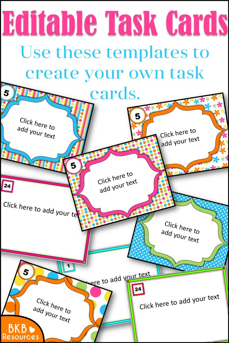 Editable Printables Archives – Bkb Resources In Task Cards Template