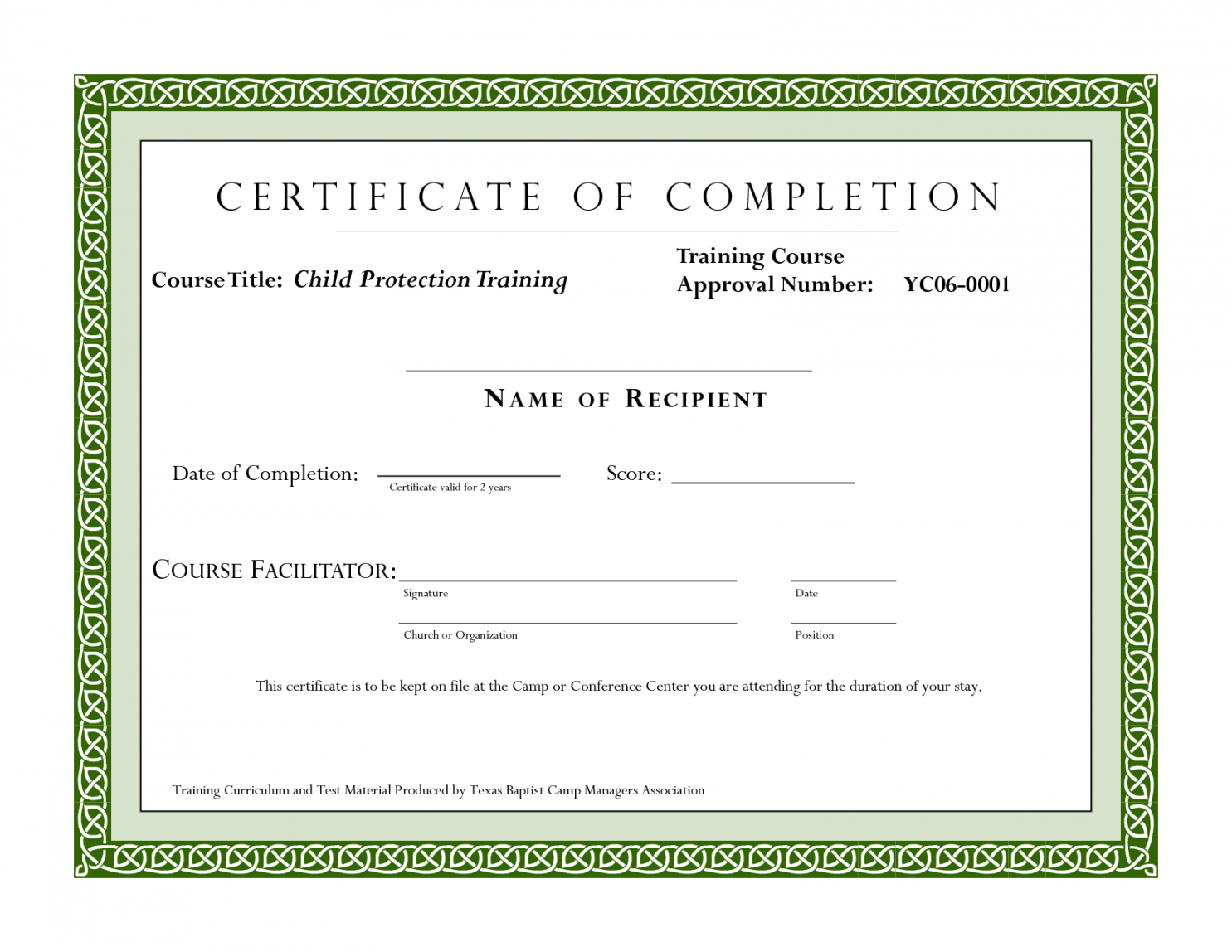 Editable Sample Certificate For Training Completion Pertaining To Fall Protection Certification Template