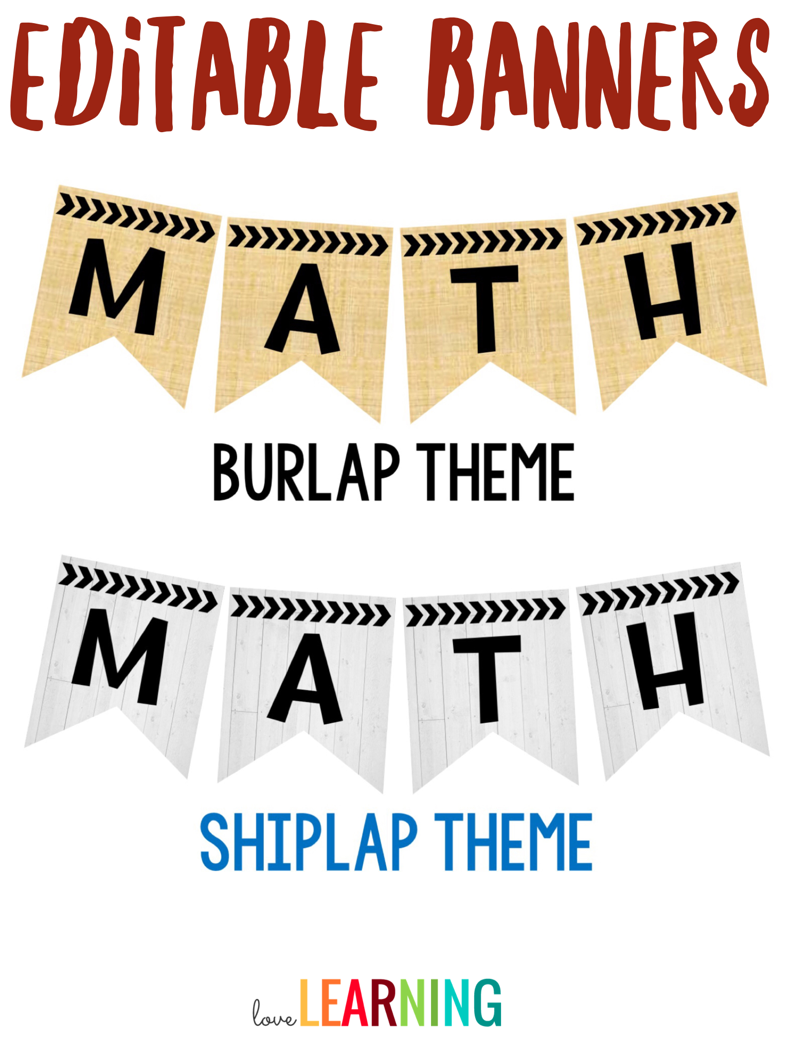 Editable Subject Banners – Burlap Theme | Classroom Intended For Classroom Banner Template
