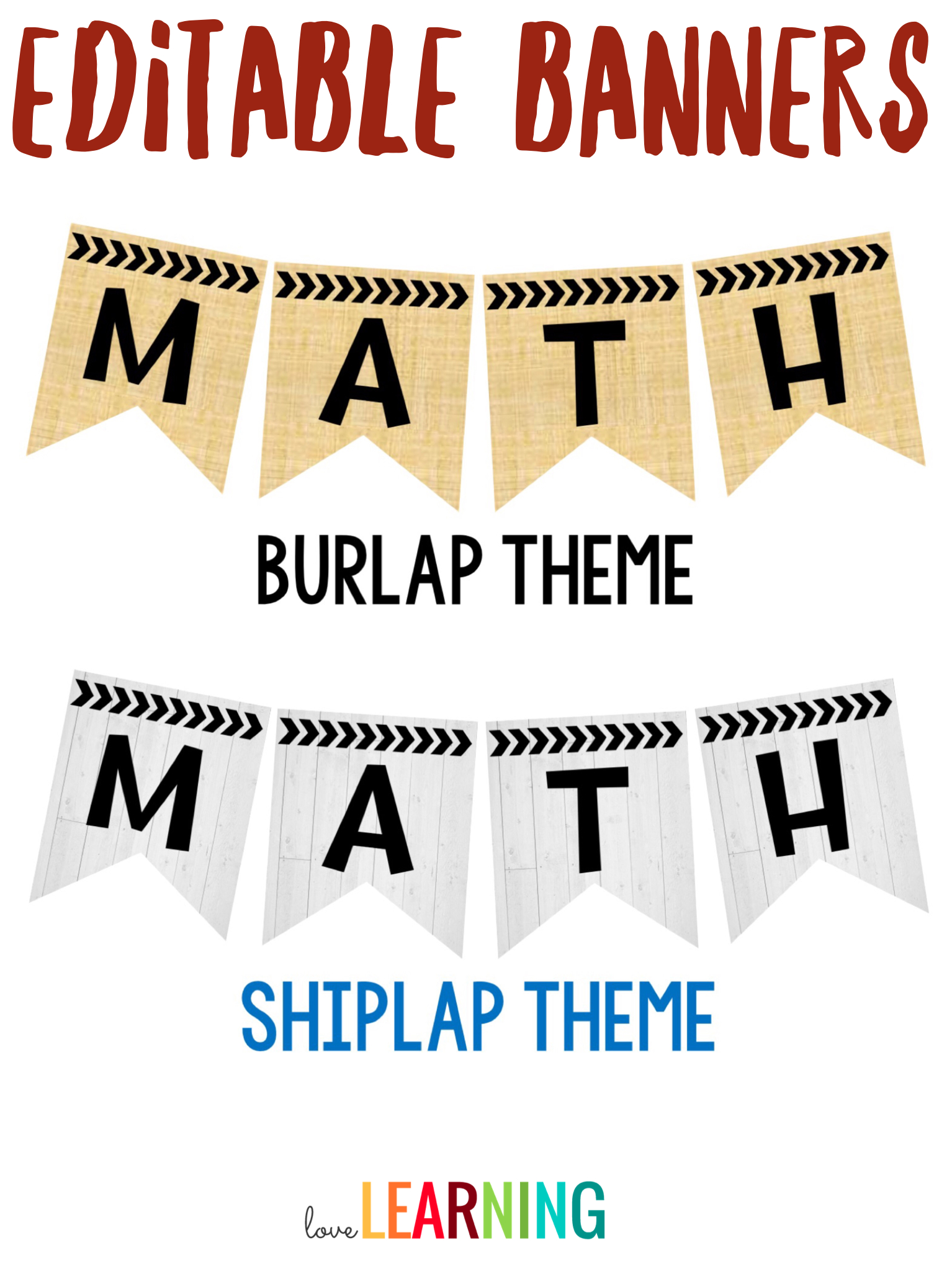 Editable Subject Banners – Burlap Theme | Classroom Intended For Classroom Banner Template