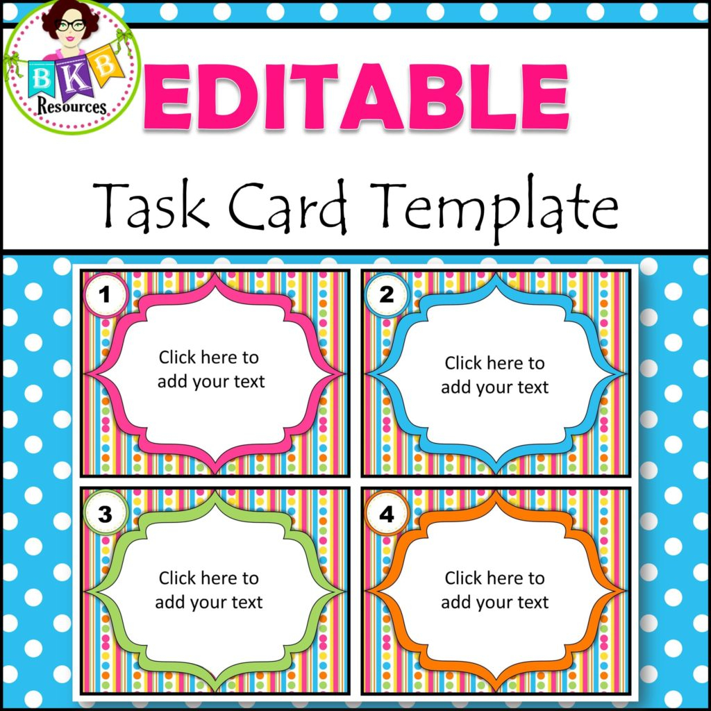 Editable Task Card Templates - Bkb Resources Regarding Task Card Template