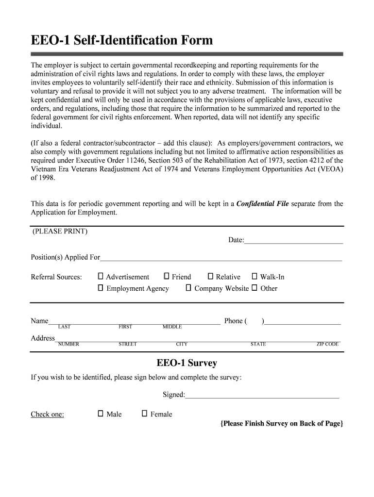 Eeo1 Form Editiable – Fill Online, Printable, Fillable Intended For Eeo 1 Report Template