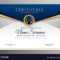 Elegant Blue And Gold Diploma Certificate Template Inside Elegant Certificate Templates Free