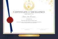 Elegant Certificate Template For Excellence within Elegant Certificate Templates Free