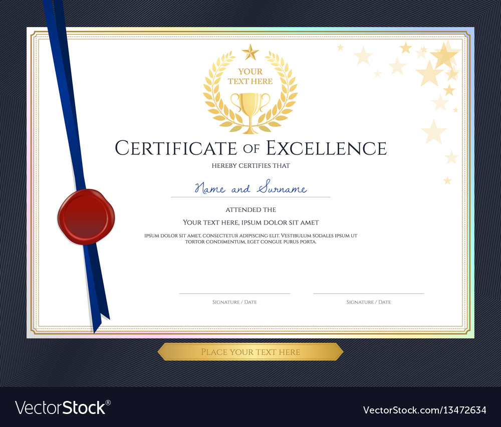 Elegant Certificate Template For Excellence Within Elegant Certificate Templates Free