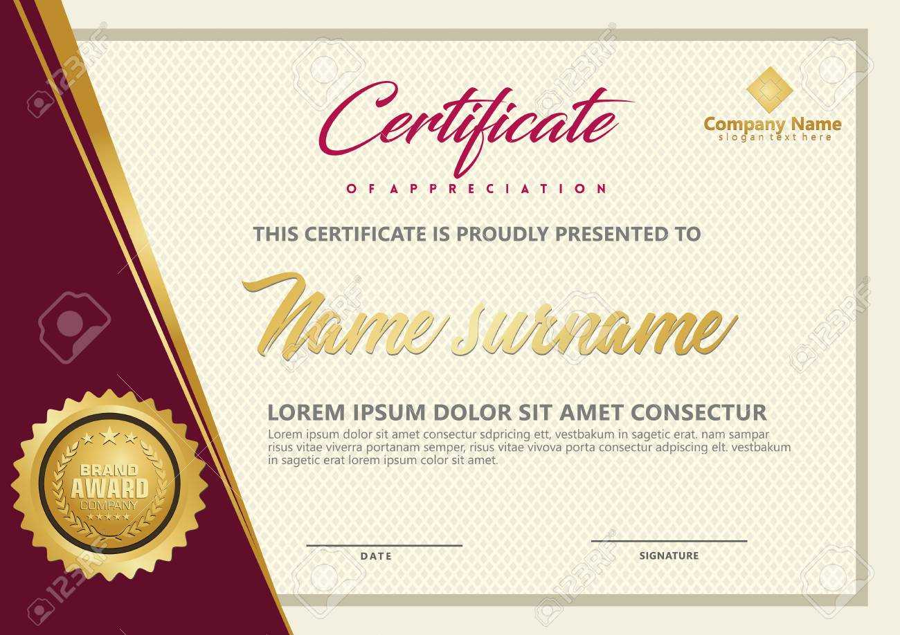 Elegant Certificate Template Vector With Luxury And Modern Pattern.. Regarding Elegant Certificate Templates Free