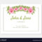 Elegant Flowers Frame Wedding Invitation Card Throughout Church Wedding Invitation Card Template