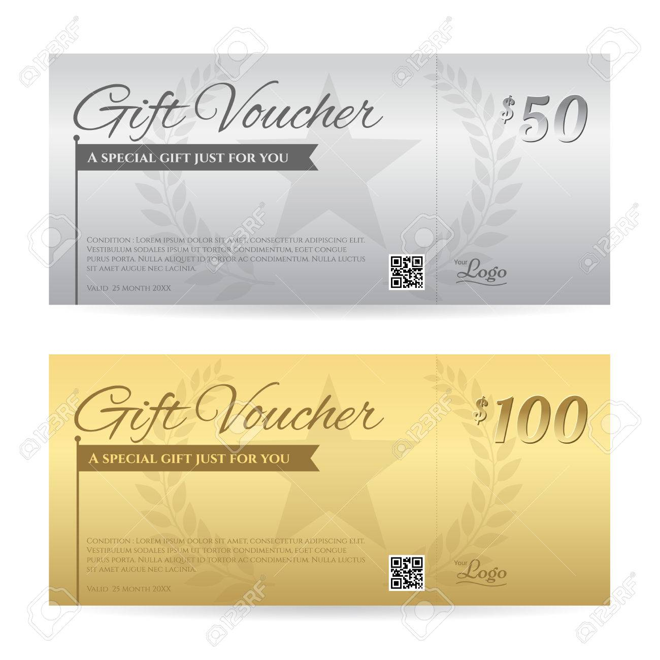 Elegant Gift Voucher Or Gift Card Certificate Template In Gold.. With Elegant Gift Certificate Template