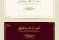 Elegant Gift Voucher Or Gift Card Template With Gold Border with Elegant Gift Certificate Template