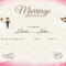 Elegant Marriage Certificate Template Regarding Certificate Of Marriage Template