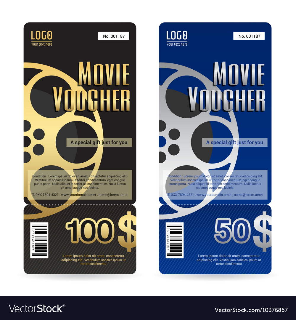 Elegant Movie Gift Voucher Or Gift Card Template With Movie Gift Certificate Template