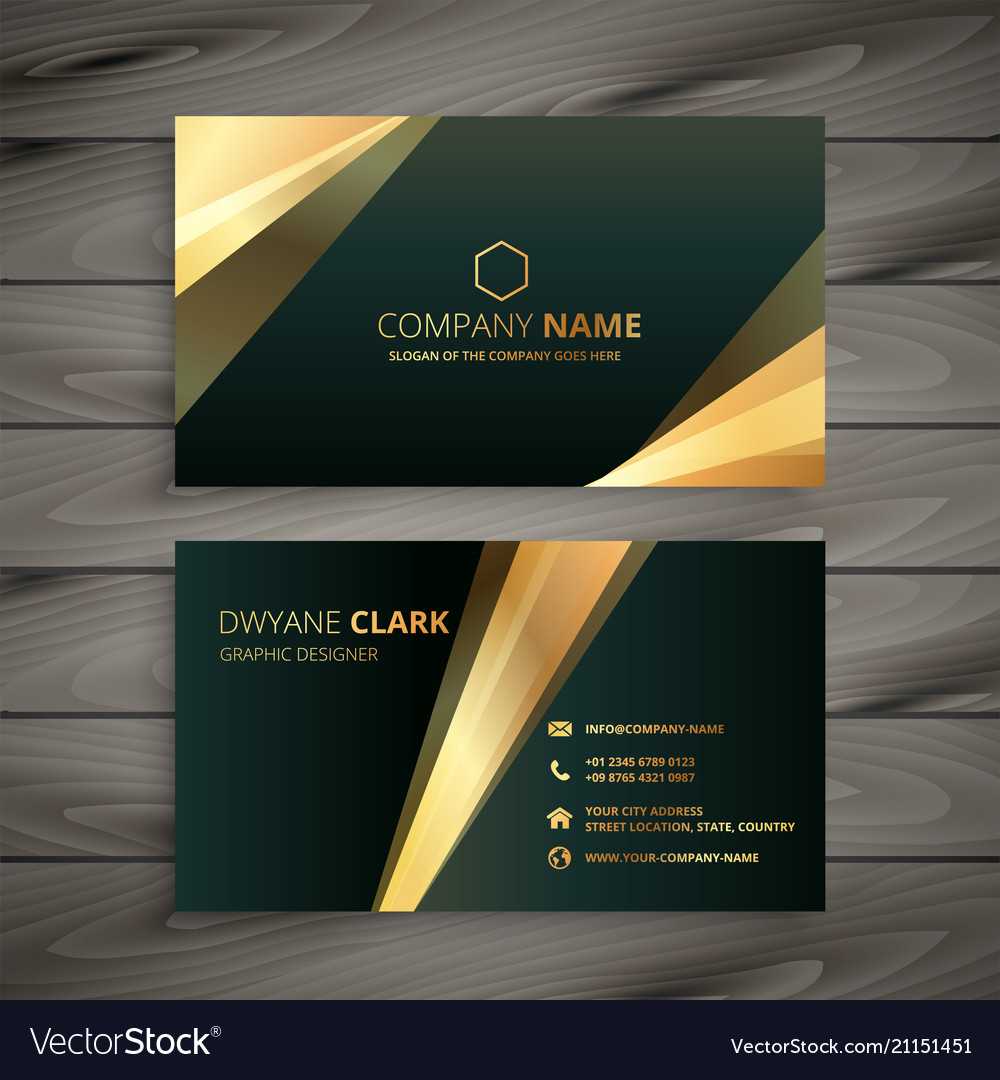 Elegant Premium Golden Business Card Template Inside Visiting Card Templates Download