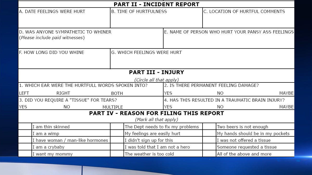 Elementary School Accidentally Sends 'hurt Feelings Report For Hurt Feelings Report Template