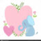 Elephant With Two Big Hearts And Plants Vector Sticker Pertaining To Blank Elephant Template
