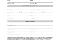 Emergency Contact Information Form Template | Printables intended for Student Information Card Template