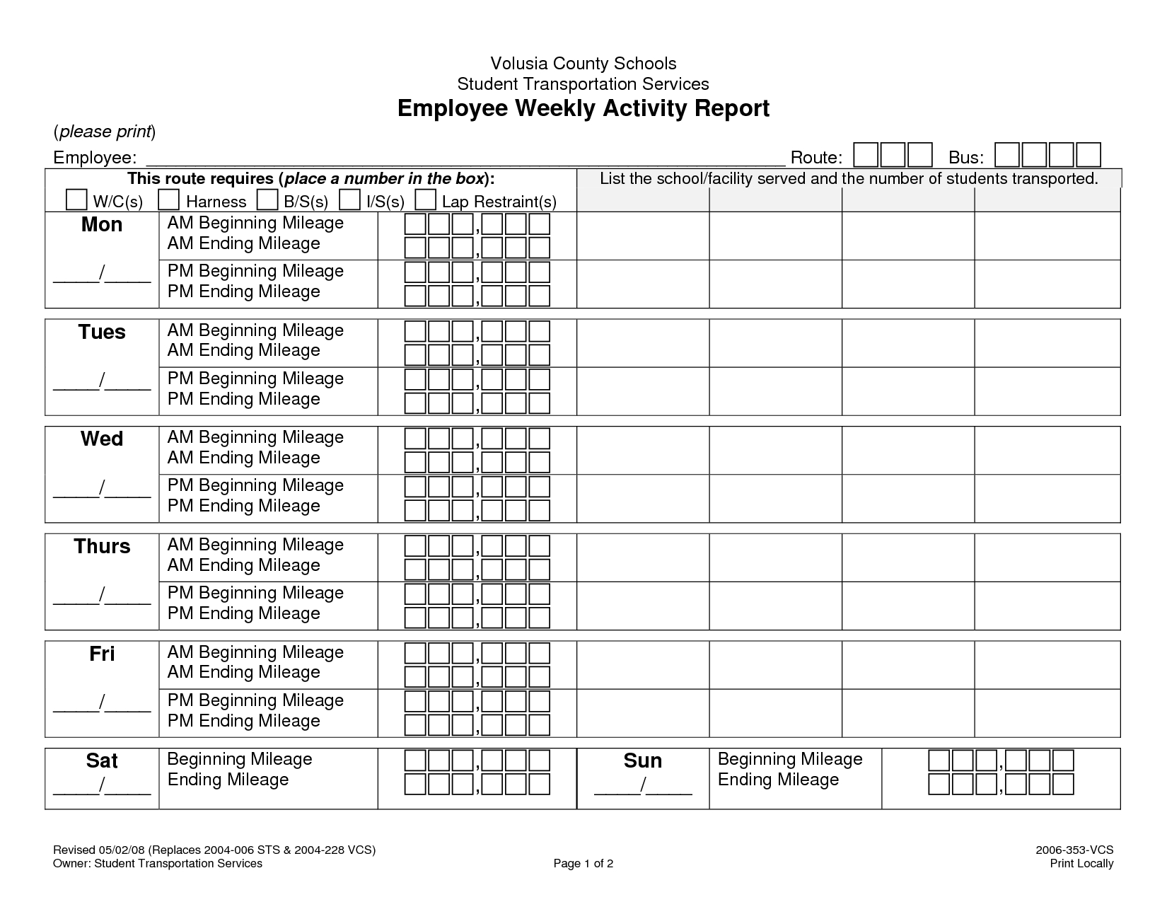 Employee Activity Report Template – Teplates For Every Day For Weekly Activity Report Template