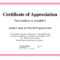 Employee Appreciation Certificate Template Free Recognition Pertaining To Volunteer Certificate Templates