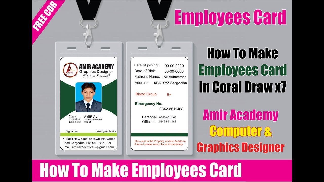 Employee Id Card Latest In Corel Draw | Company Id Card Design | School  Identity Card Design Within Faculty Id Card Template