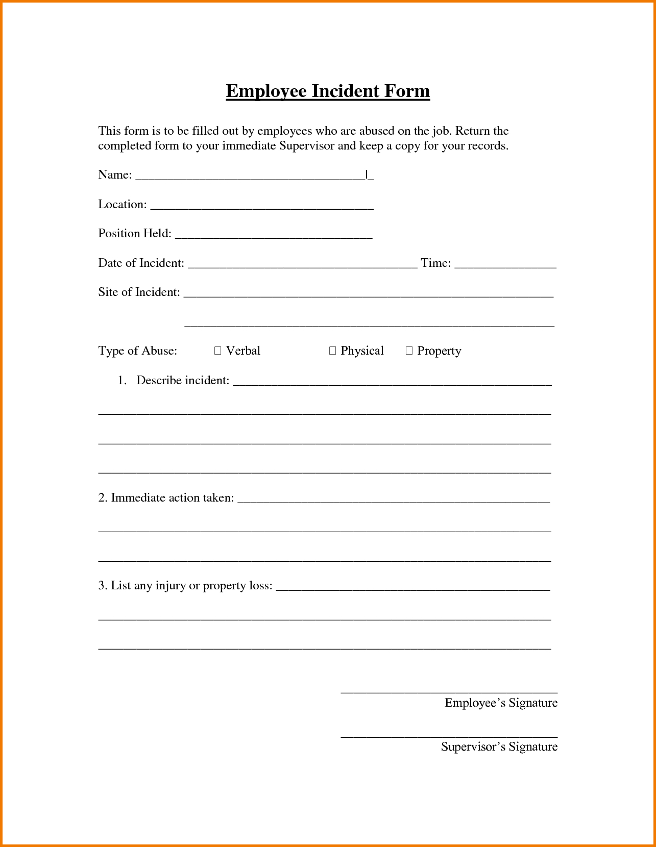 Employee Incident Report Forms | Apcc2017 Within Incident Report Template Uk