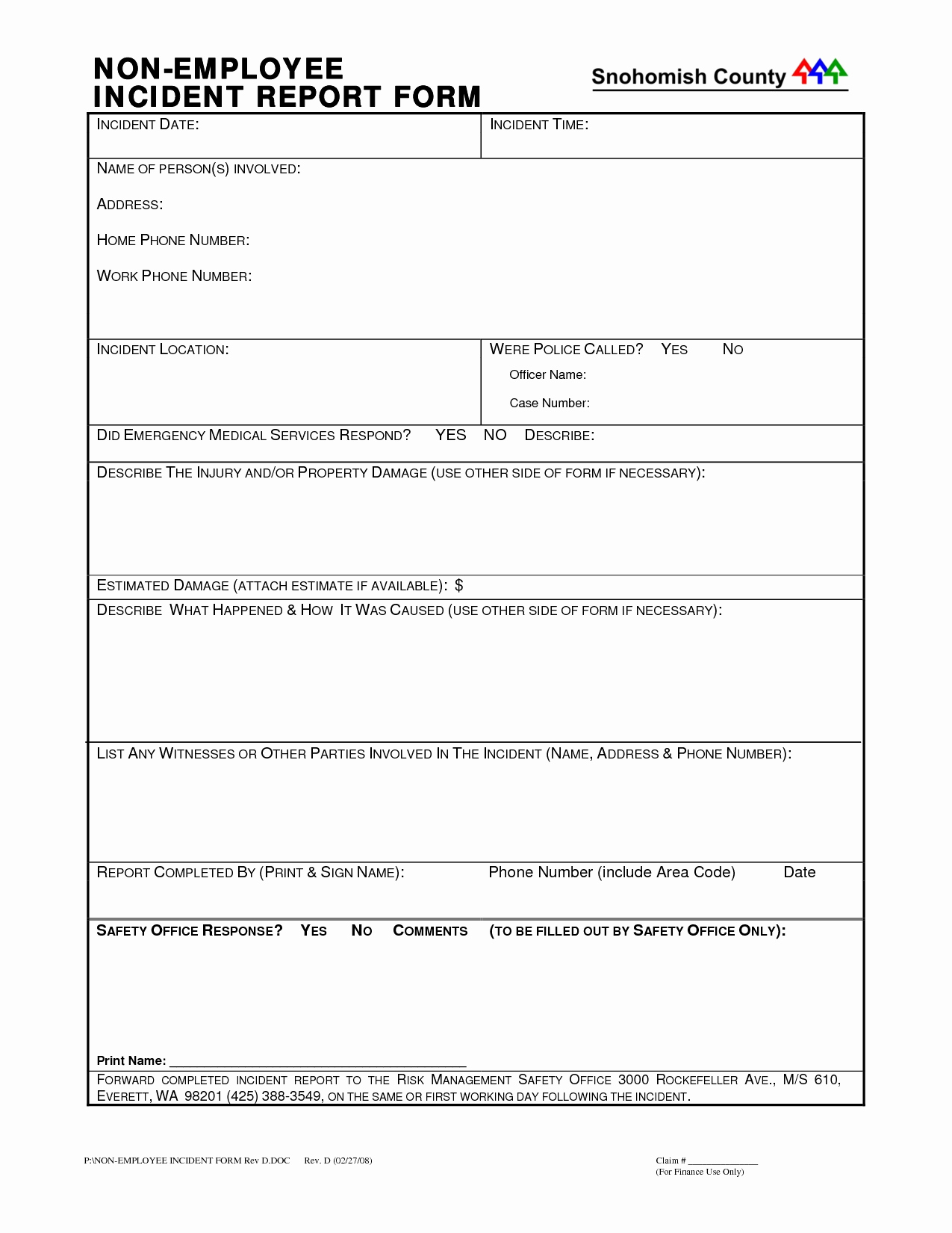 Employee Nt Report Form Pdf Hse Template Format For Safety Intended For Accident Report Form Template Uk