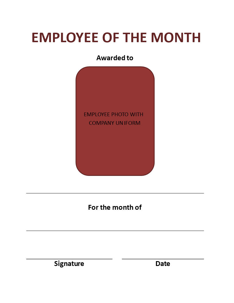 Employee Of The Month Certificate Portrait – Download This In Employee Of The Month Certificate Templates