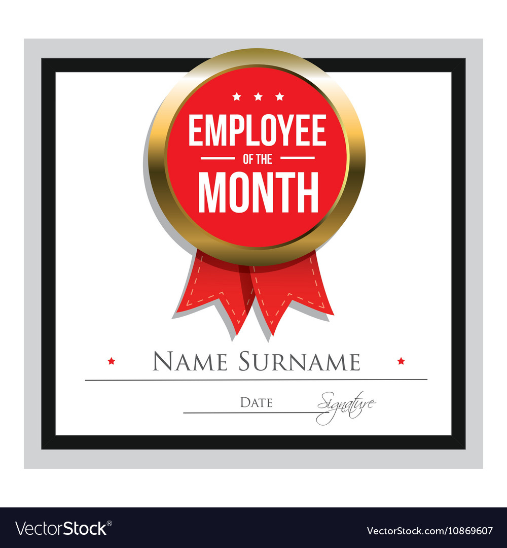 Employee Of The Month Certificate Template Inside Employee Of The Month Certificate Template