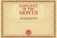 Employee Of The Month - Certificate Template pertaining to Manager Of The Month Certificate Template