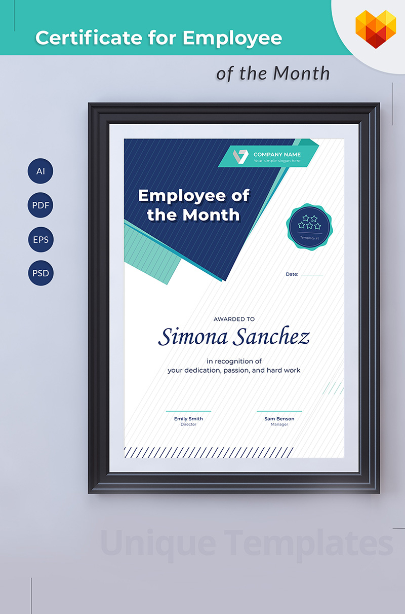 Employee Of The Month Certificate Template Regarding Employee Of The Month Certificate Template With Picture