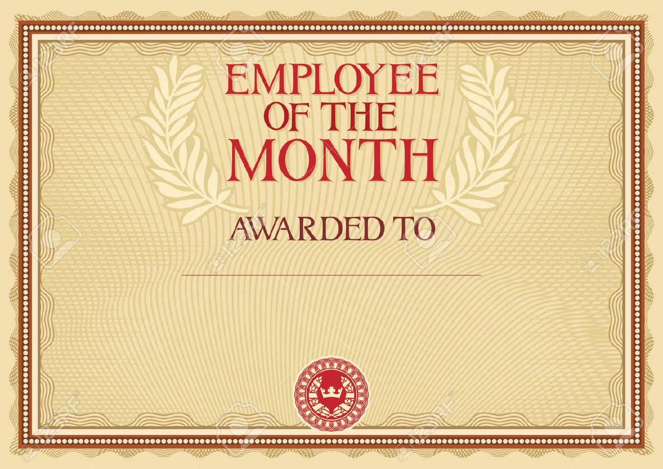Employee Of The Month – Certificate Template With Regard To Employee Of The Month Certificate Template